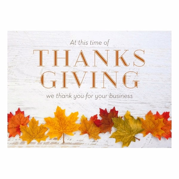 Fall Leaf Line-up Business Thanksgiving Card