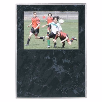 9" x 12" Black Marble Finish Slide-In Frame Plaque