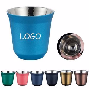 2.7oz Double Stainless Steel Espresso Cup