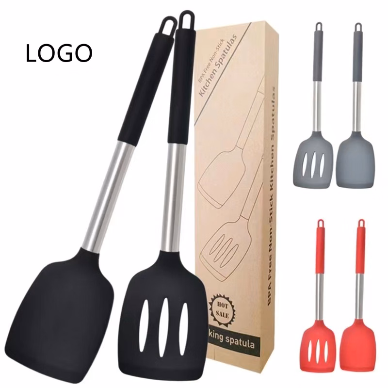 2 Pcs Silicone Spatula Set For Kitchen Cooking