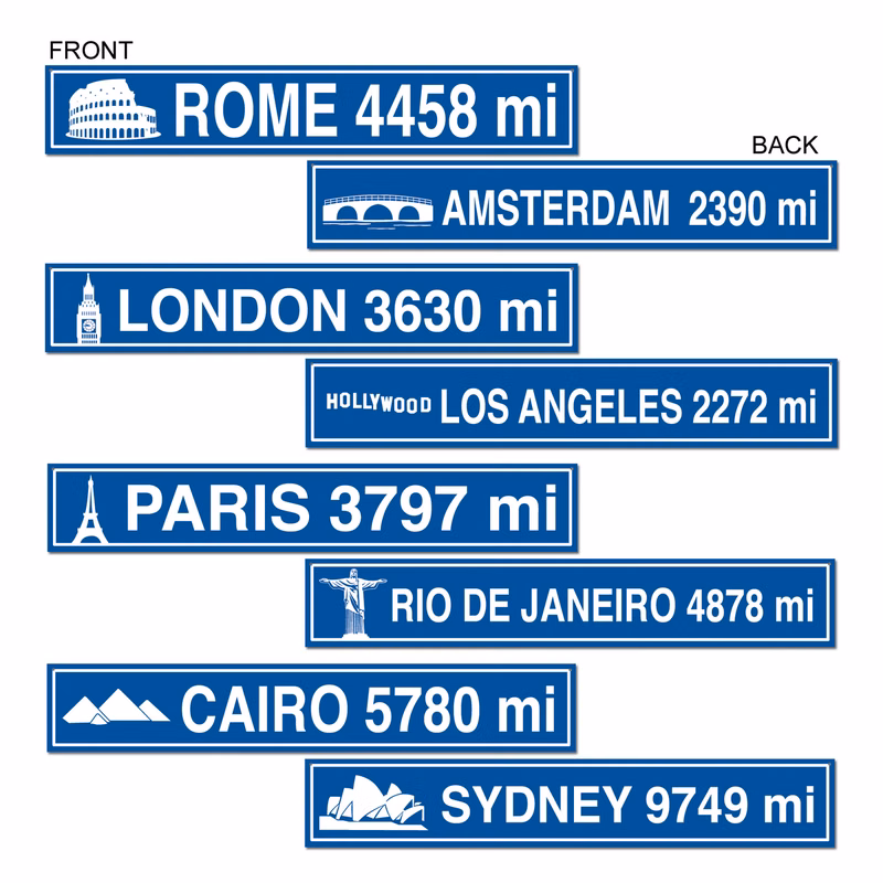 Travel Street Sign Cutouts