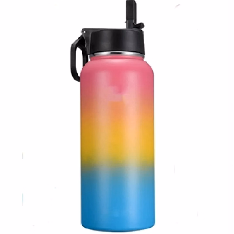 32 oz Water Bottle With New Wide Handle Straw Lid