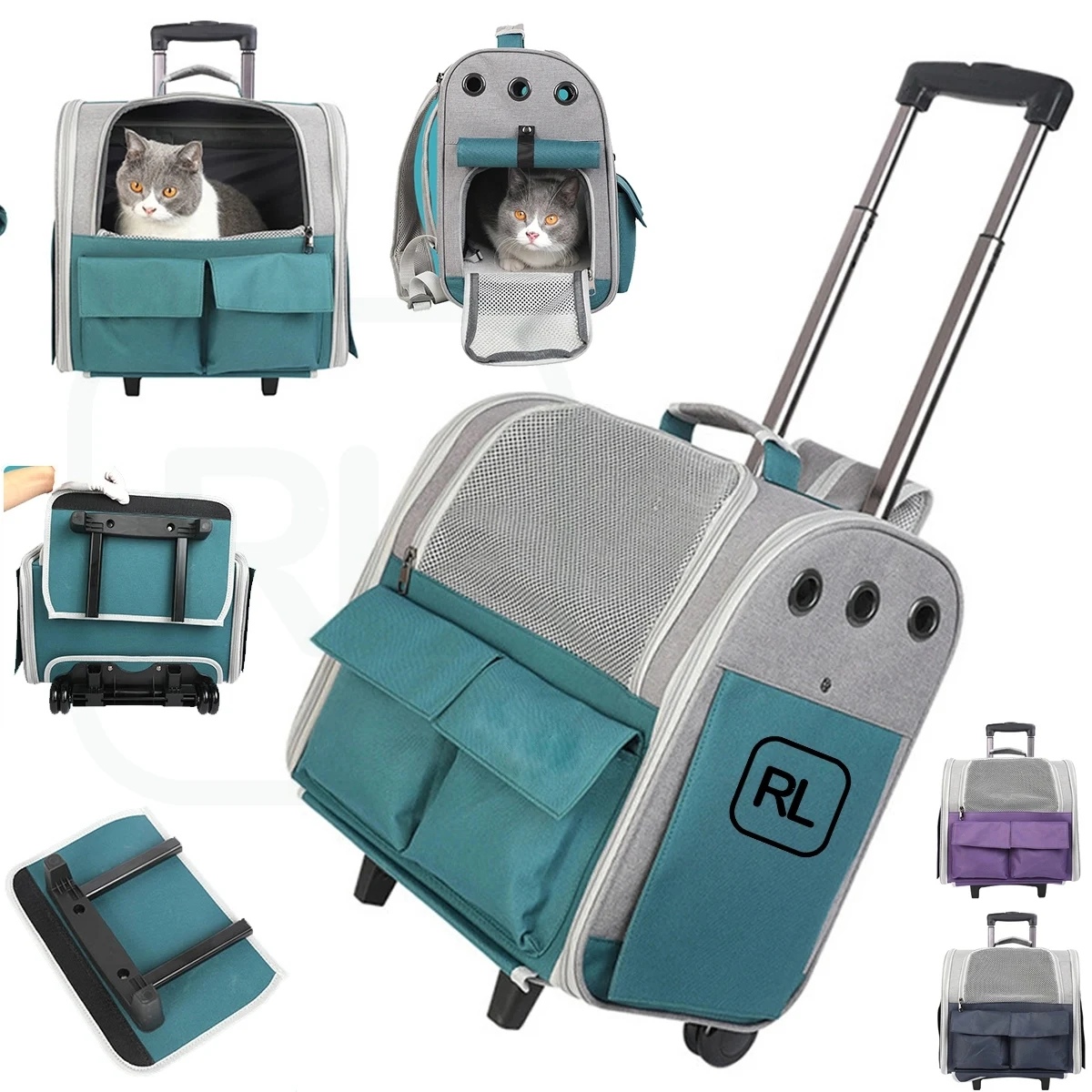 Pet Rolling Carrier with Wheels 1