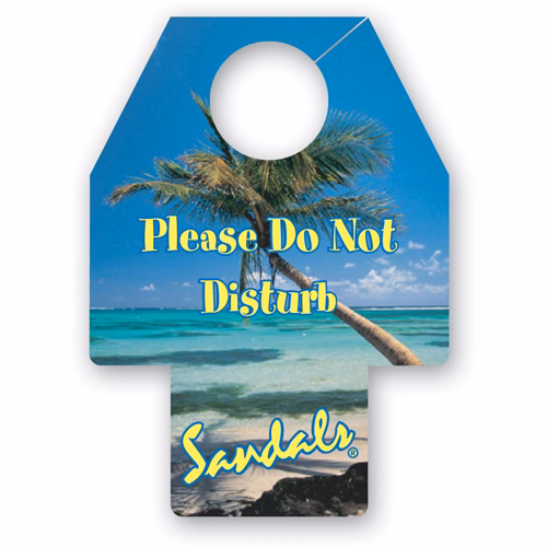 USA Made Laminated Door Hanger w/ Electronic Lock Insert Tab (3 7/8"x5 3/8")