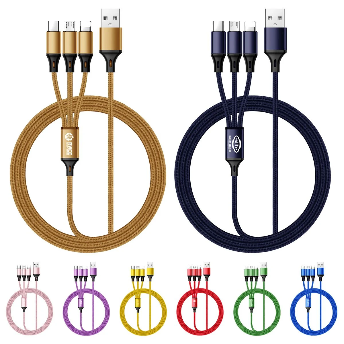 Multi Function Triple Head Charging Cord 1