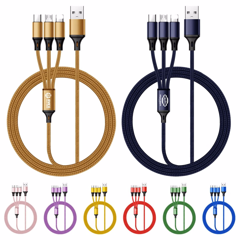 Multi Function Triple Head Charging Cord