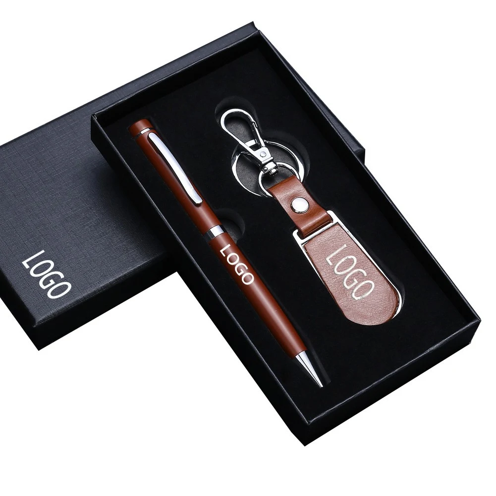 2-Piece Gift Set Metal Signature Pen and Key Chain 1