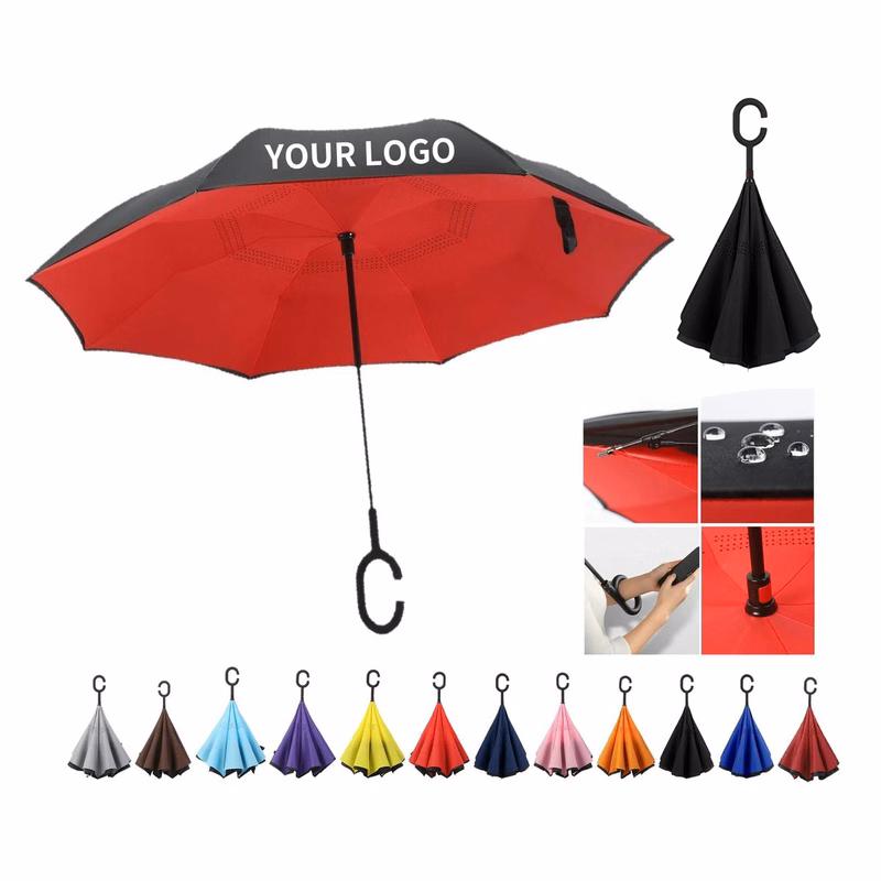 Double Layer Umbrella with C Grip Handle