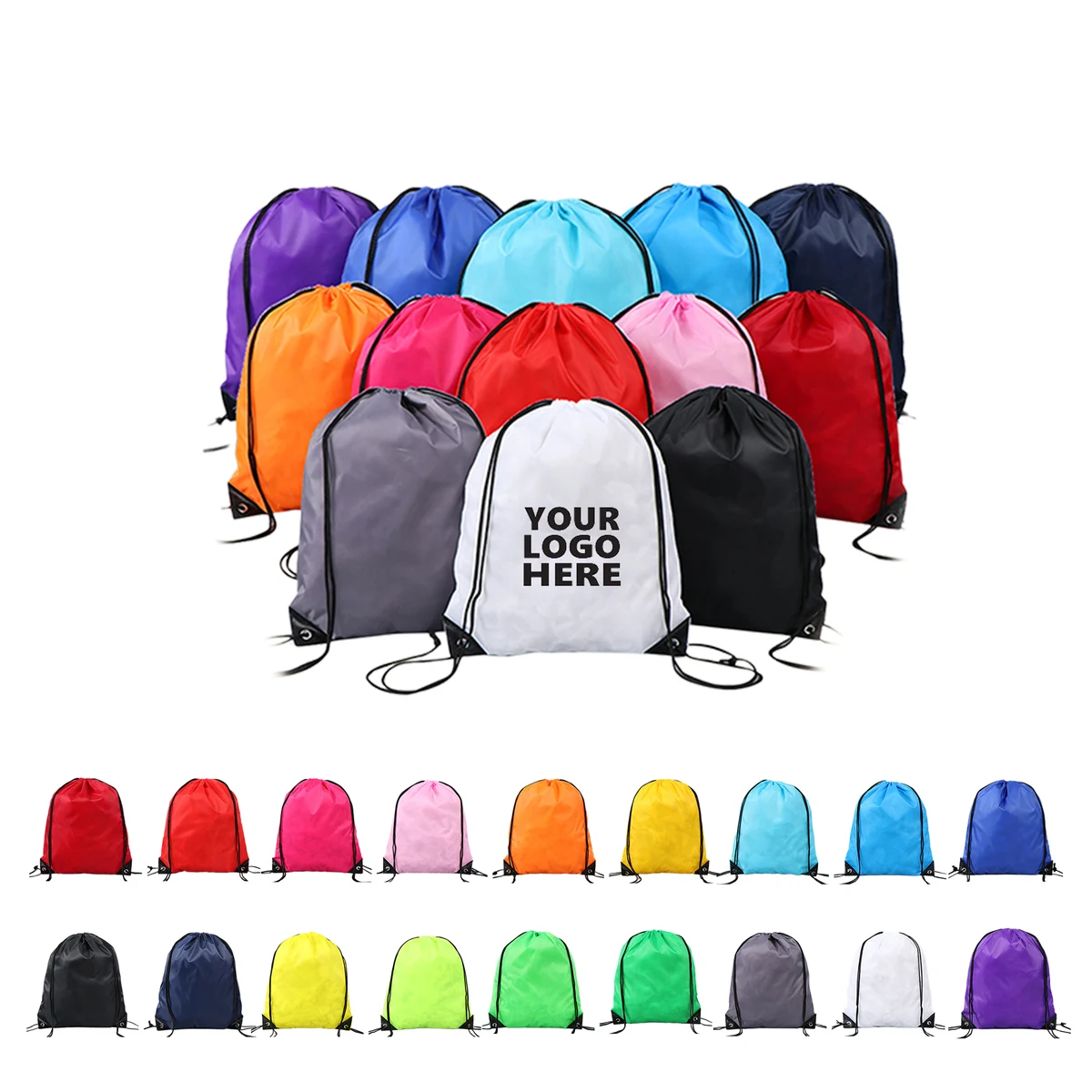 Polyester Drawstring Bag Fitness Backpack MOQ 100 1