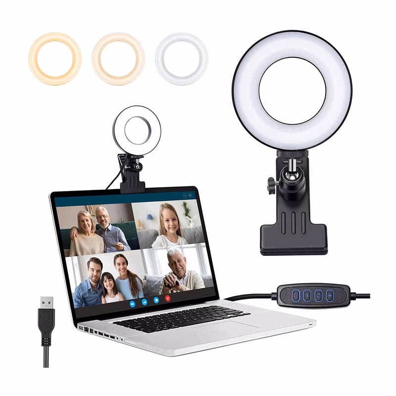 6" LED Selfie Ring Light w/ Laptop Clip