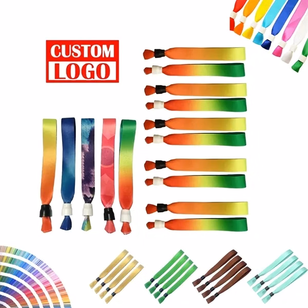 Custom 13.8 Inch Polyester Event Wristbands with Adjustable Strap — Identification Gear