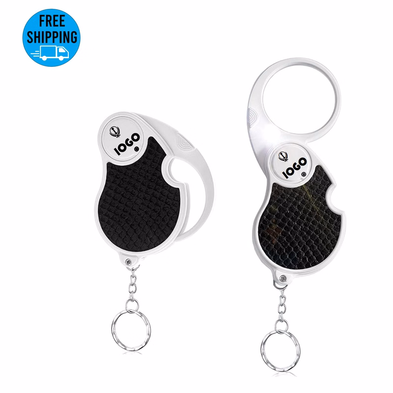 5X Pocket Magnifying Glass Handheld with Light and keychain