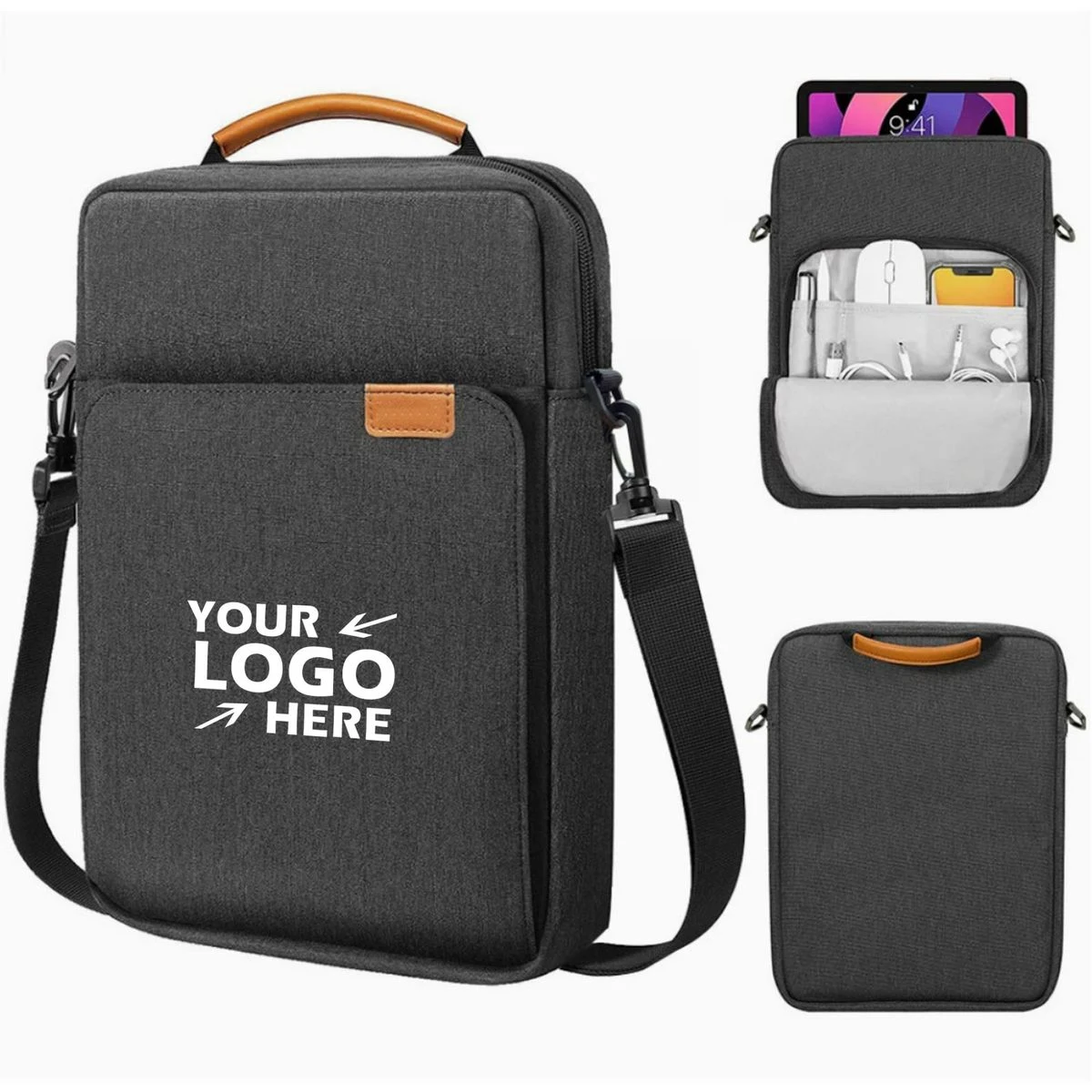 13" Portable Compact Tablet Storage Crossbody Shoulder Bag 1