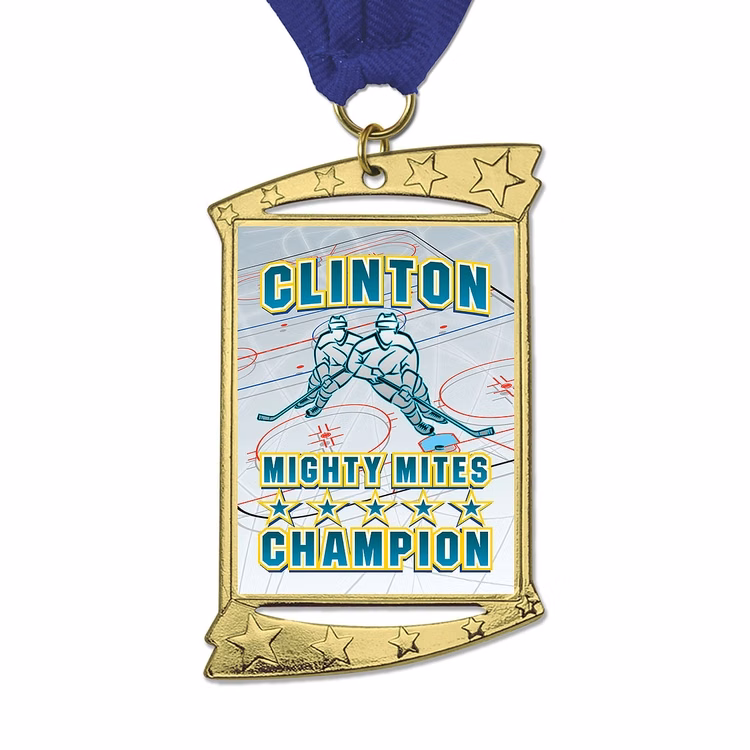Full color 10 Star Rectangle Medal