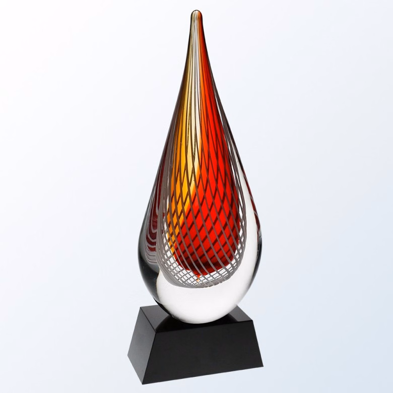 Red Swirl Art Glass 13"