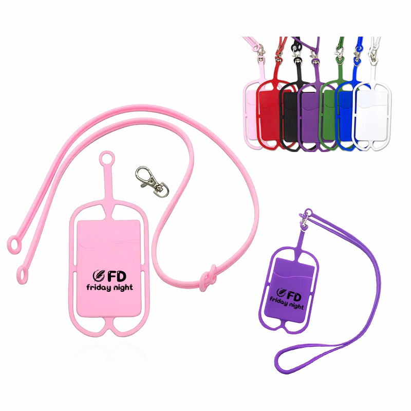 Phone card silicone lanyard