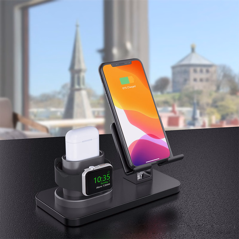 Phone Stand 3 In 1 Wireless Charging Station