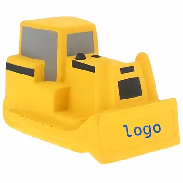 Custom Construction Bulldozer Squeeze Stress Reliever Toy — Heavy Equipment Theme Promo