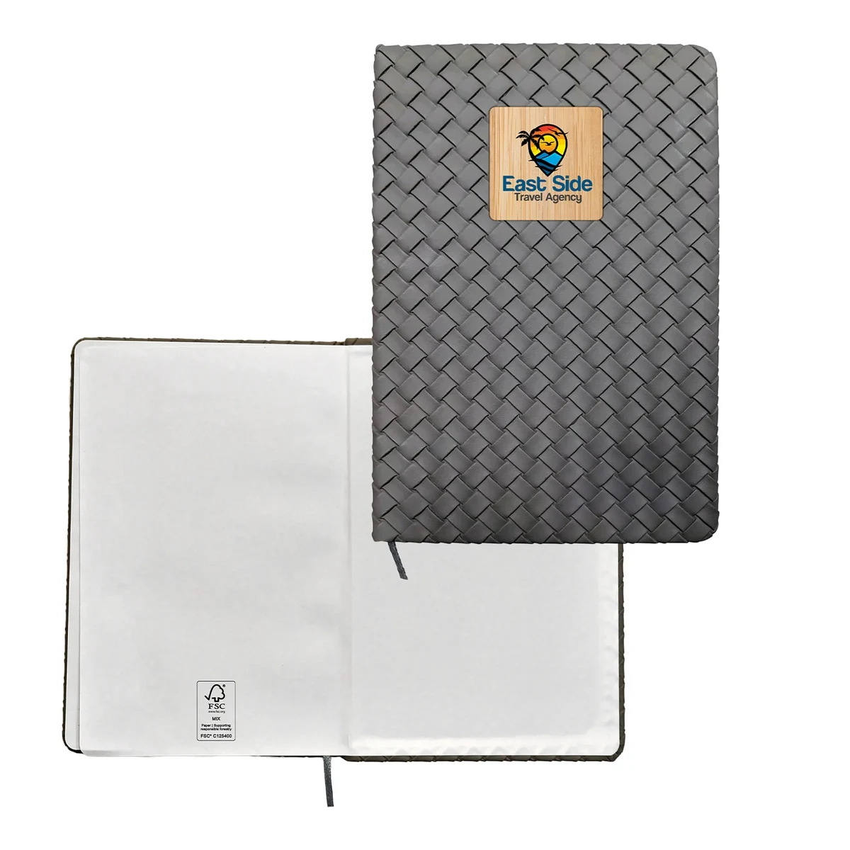 Woven Notebook with Bamboo Accent 1