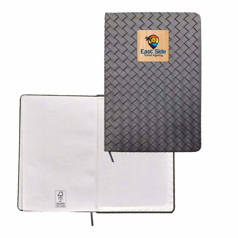 Woven Notebook with Bamboo Accent