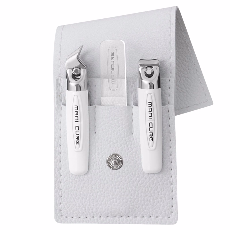 3-Piece Nail Clipper Set with PU Leather Case