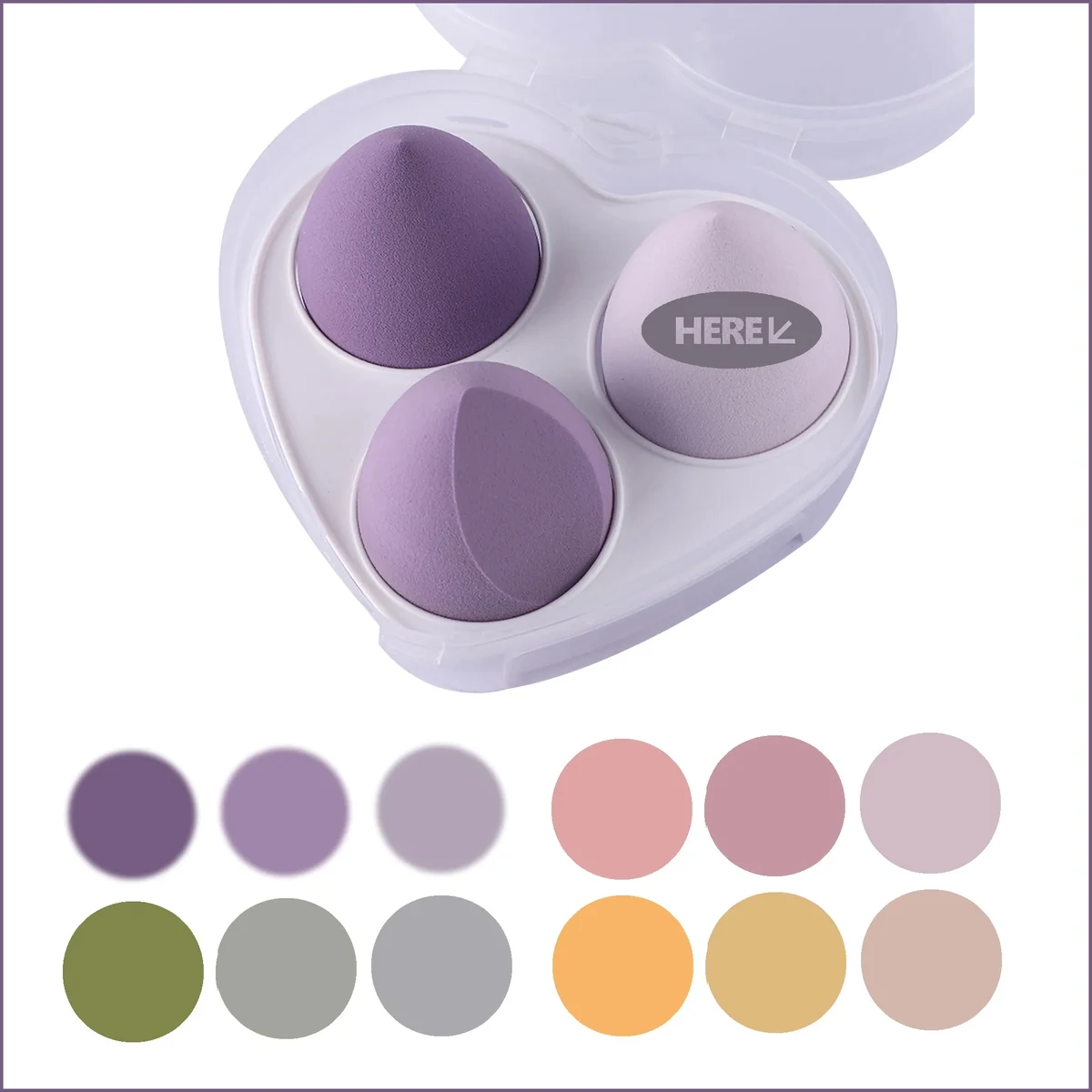 3 Pcs Makeup Sponge Beauty Blender Case Cream Powder Liquid 1