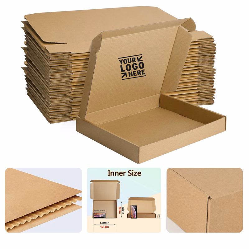 13x10x2 Inches Sturdy Small Shipping Corrugated Cardboard Box for Mailing Packing 