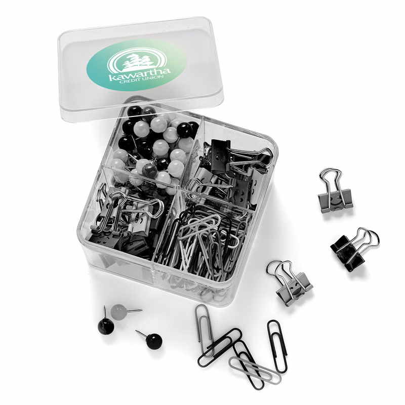 SUPPLY LINE® SQUARE CLIPS & PINS SET BLACK & WHITE