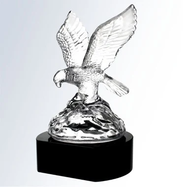 Soaring Molten Glass Eagle Award with Black Crystal Base 1