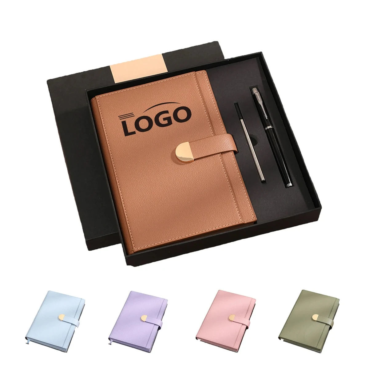 Deluxe Leather A5 Thick Notebook And Pen Gift Set 1