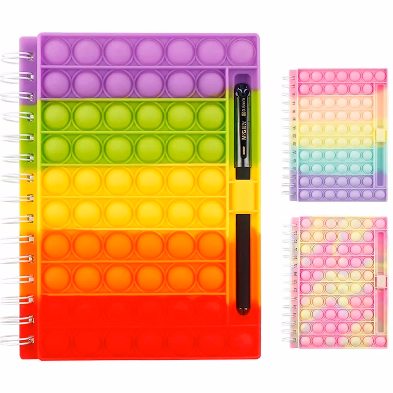 Spiral Notebook Bubble Push Pop Fidget Silicone Toy
