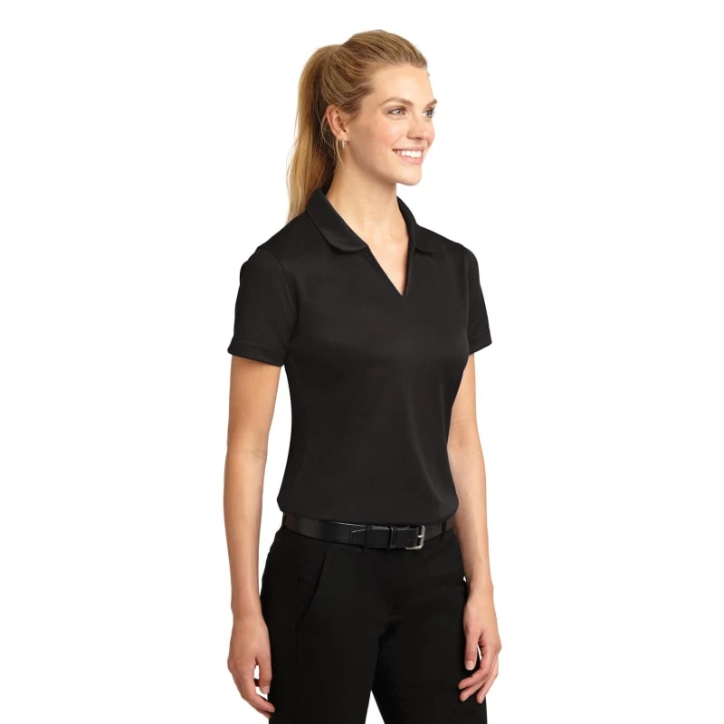 Sport-Tek Women's Dri-Mesh V-Neck Polo. 1