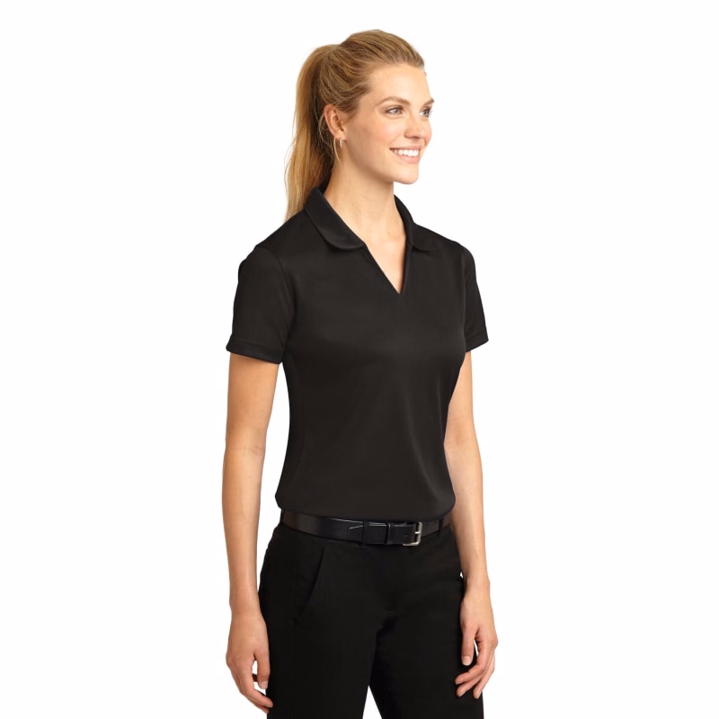 Sport-Tek Women's Dri-Mesh V-Neck Polo.