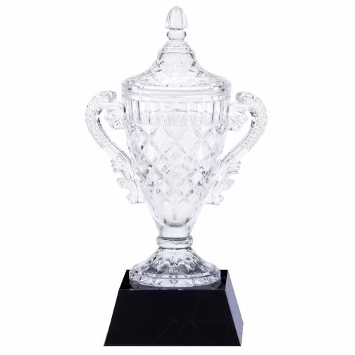 Crystal Cup Column on Black base 10.75"