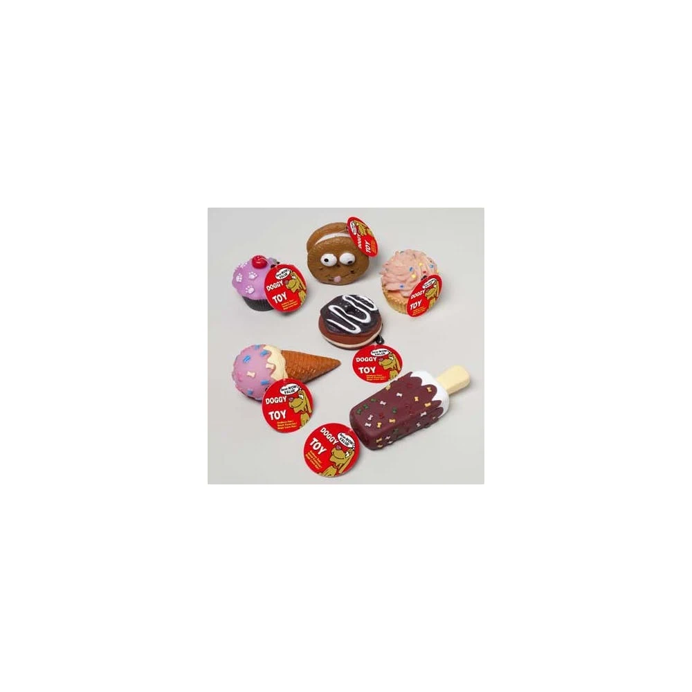 Vinyl Dog Toys - Dessert Shapes with Squeaker 1