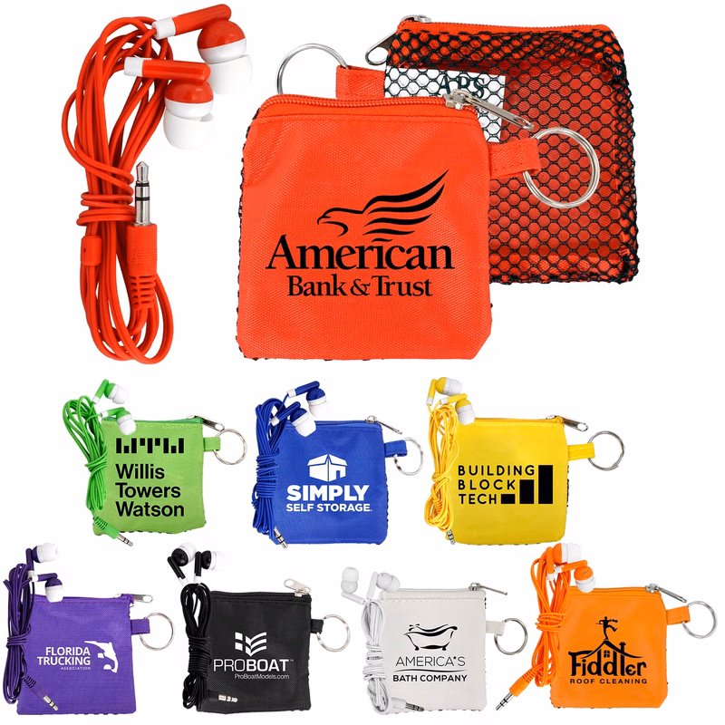 SPORTY POUCH & COLORFUL EAR BUDS