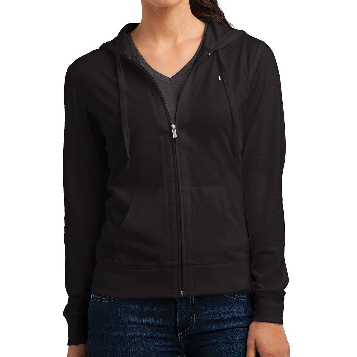 District® Juniors' Jersey Full-Zip Hoodie 1