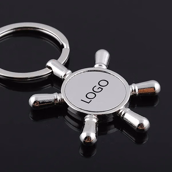 Promotional ship wheel keychain