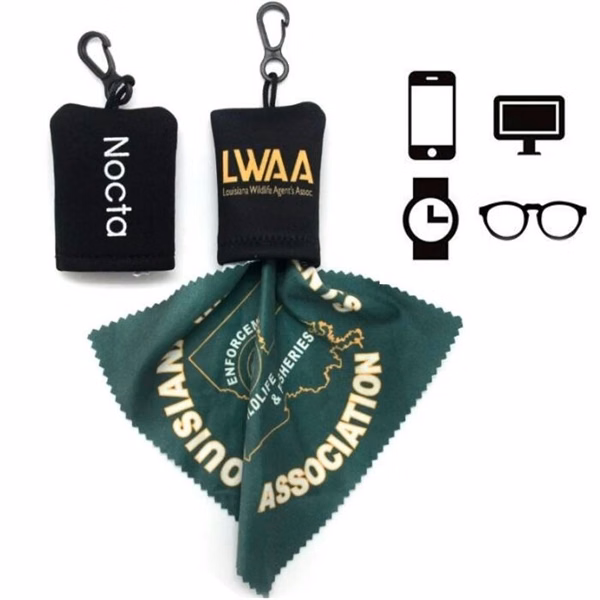 Cleaning Cloth with Pouch and Carabiner