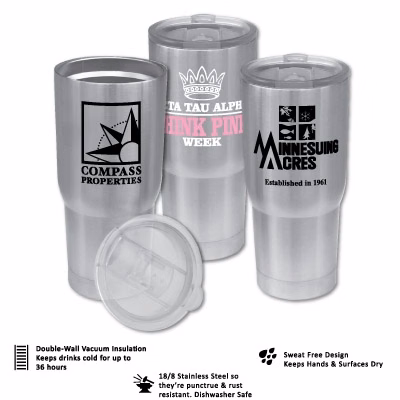 22 Oz. Vacuum Insulated Stainless Steel Tumbler Copper Lined With Slider Lid