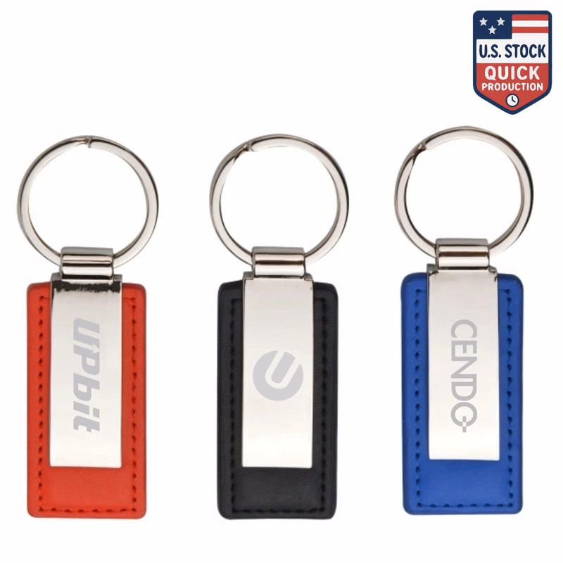 Custom Leatherette Metal Keychain