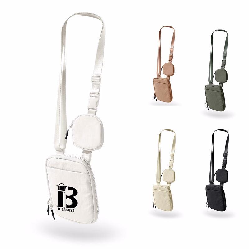 Unisex Crossbody Bag With Removable Small Pouch