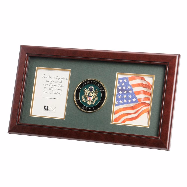 U.S. Army Medallion 4-Inch by 6-Inch Double Picture Frame
