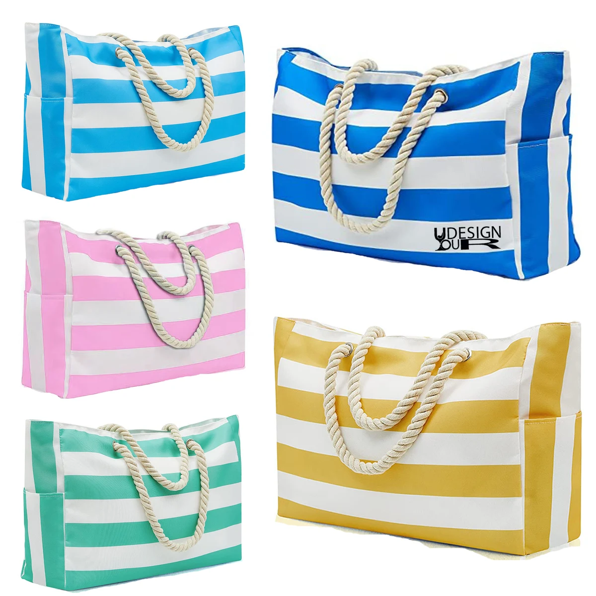 Beach Bags Waterproof Sandproof Swim Pool Tote, custom tote bag with logo imprint 1
