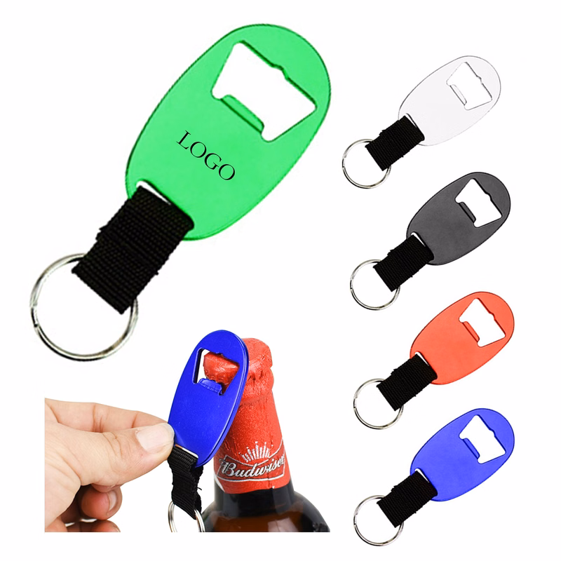 Aluminum Alloy Flat Beer Bottle Opener Keychain