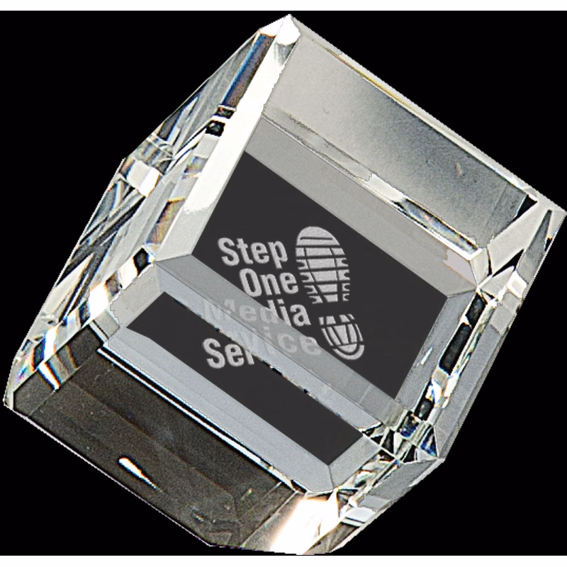 Beveled Cube Crystal Award