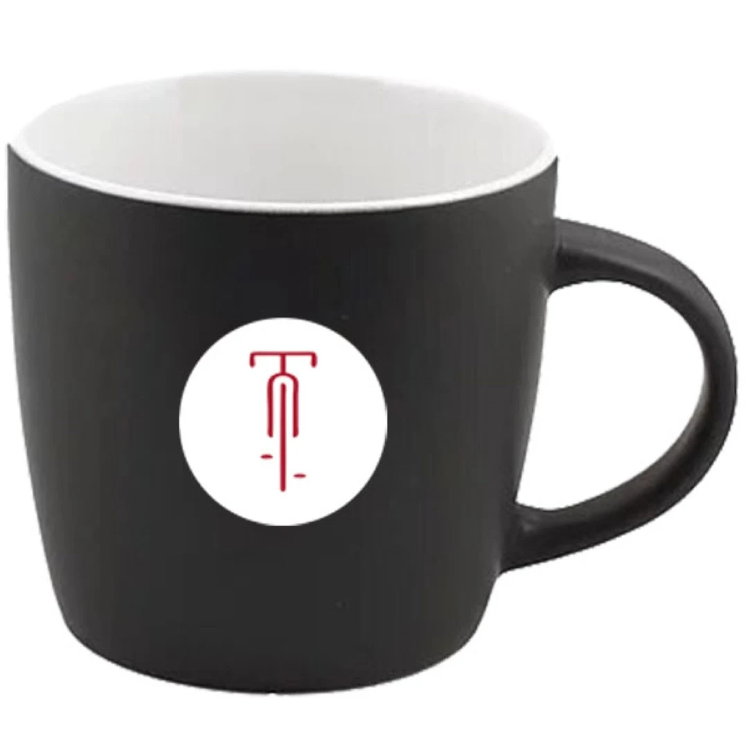 12 oz Effect White In Black Matte out Ceramic Mug 1