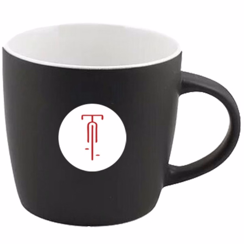 12 oz Effect White In Black Matte out Ceramic Mug