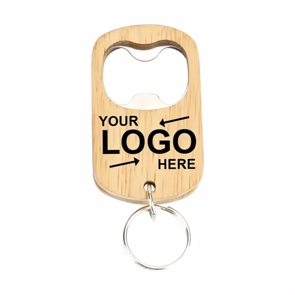 Custom Wooden 2.68 Inch Bottle Opener Keychain — Portable Bar & Event Giveaway