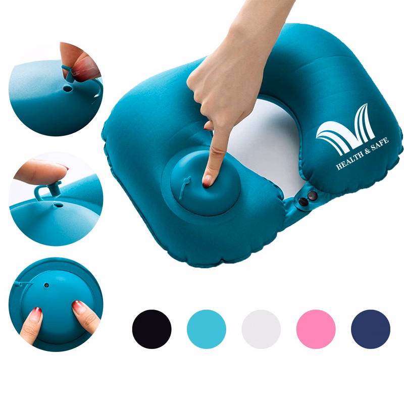 Inflatable Neck Travel Pillow Rest Air Cushion Lightweight